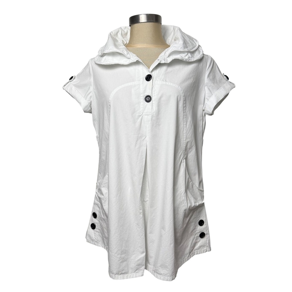 Clotheshead White Embroidered Sequin Tunic Top Size Small Boho